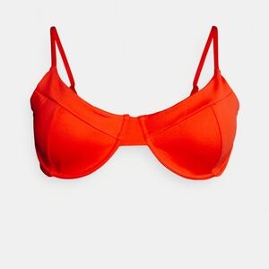 NWT Good American‎ Sculpt Demi Bikini Top in Poppy Red Orange size 3 Large